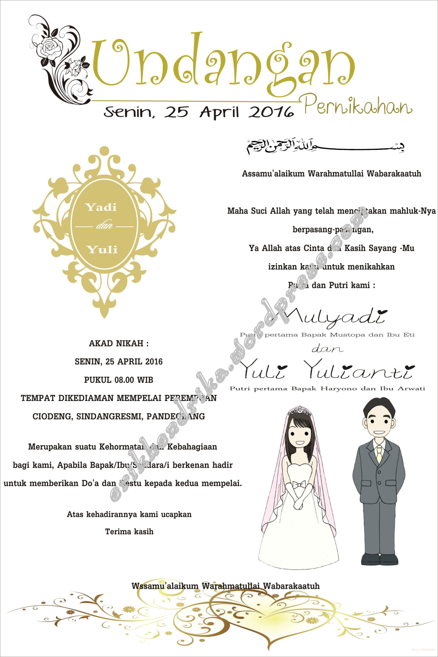 download template undangan pernikahan tema surat pos